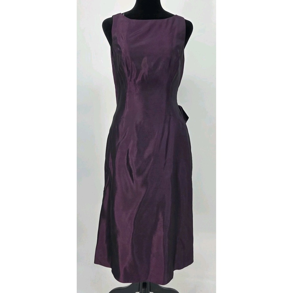 JS Collections Ankle‎ Length Gown SZ 6 Purple V-Back With Bow Prom Homecoming